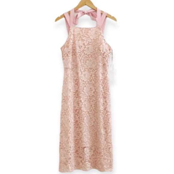 SAM EDELMAN PETAL PINK THICK STRAP LACE DRESS SIZE 10 - Picture 8 of 14